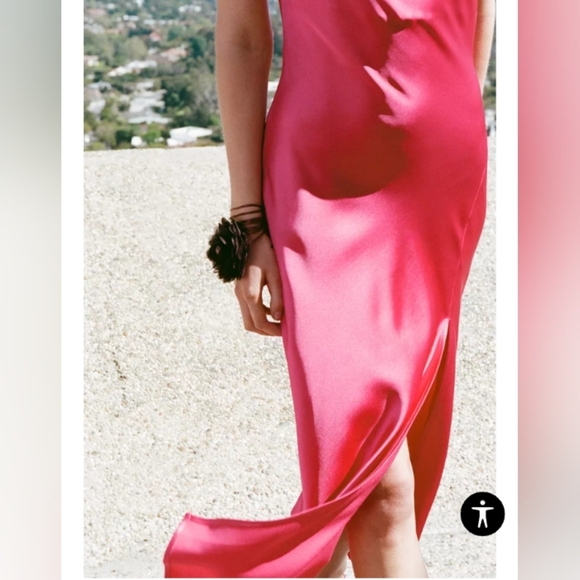 Zara Asymmetric Satin Midi Dress - Picture 3 of 7